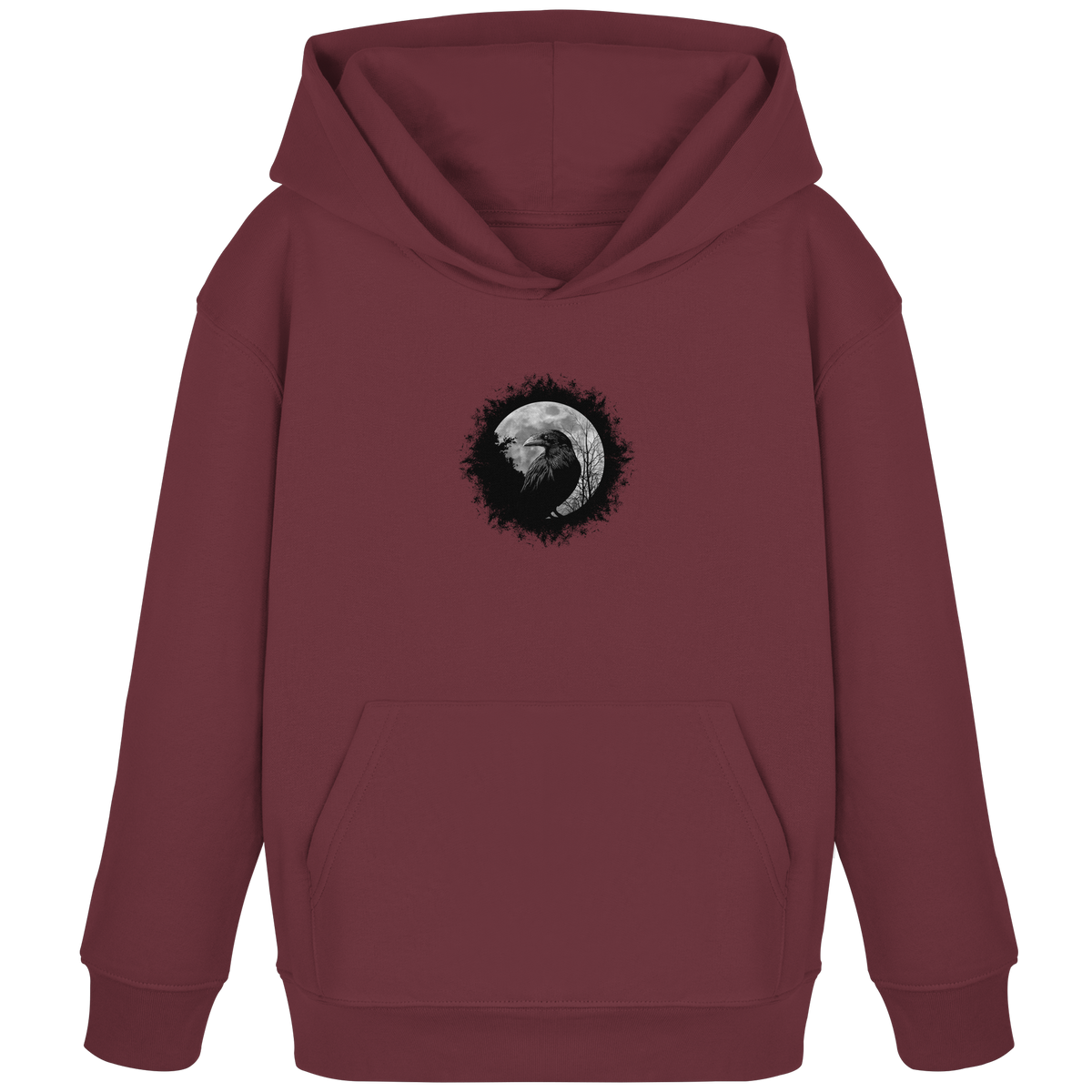 Schwarzer Rabe bei Vollmond  - Kids Organic Hoodie