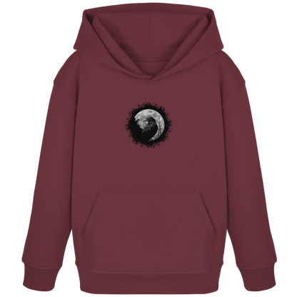 Schwarzer Rabe bei Vollmond  - Kids Organic Hoodie