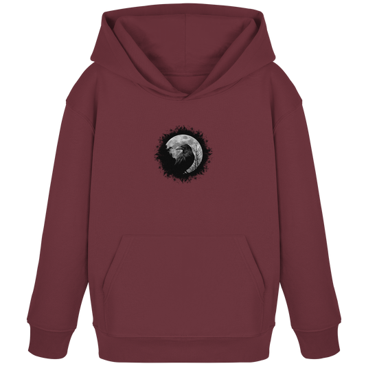 Schwarzer Rabe bei Vollmond  - Kids Organic Hoodie