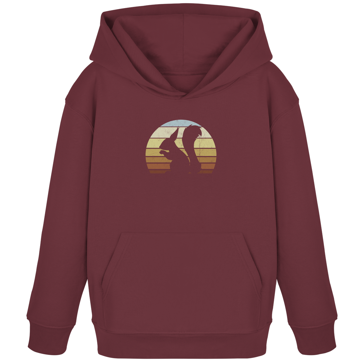 Retro Eichhörnchen Silhouette - Kids Organic Hoodie