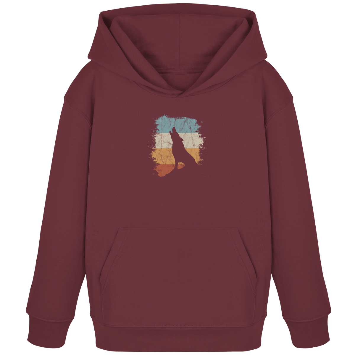 Retro Style lässig heulender Wolf  - Kids Organic Hoodie