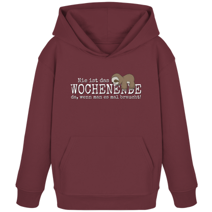 Kawaii Faultier Wochenende - Kids Organic Hoodie