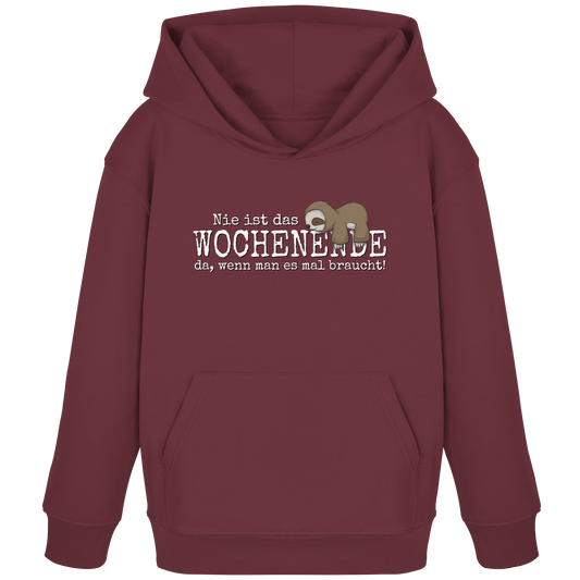 Kawaii Faultier Wochenende - Kids Organic Hoodie