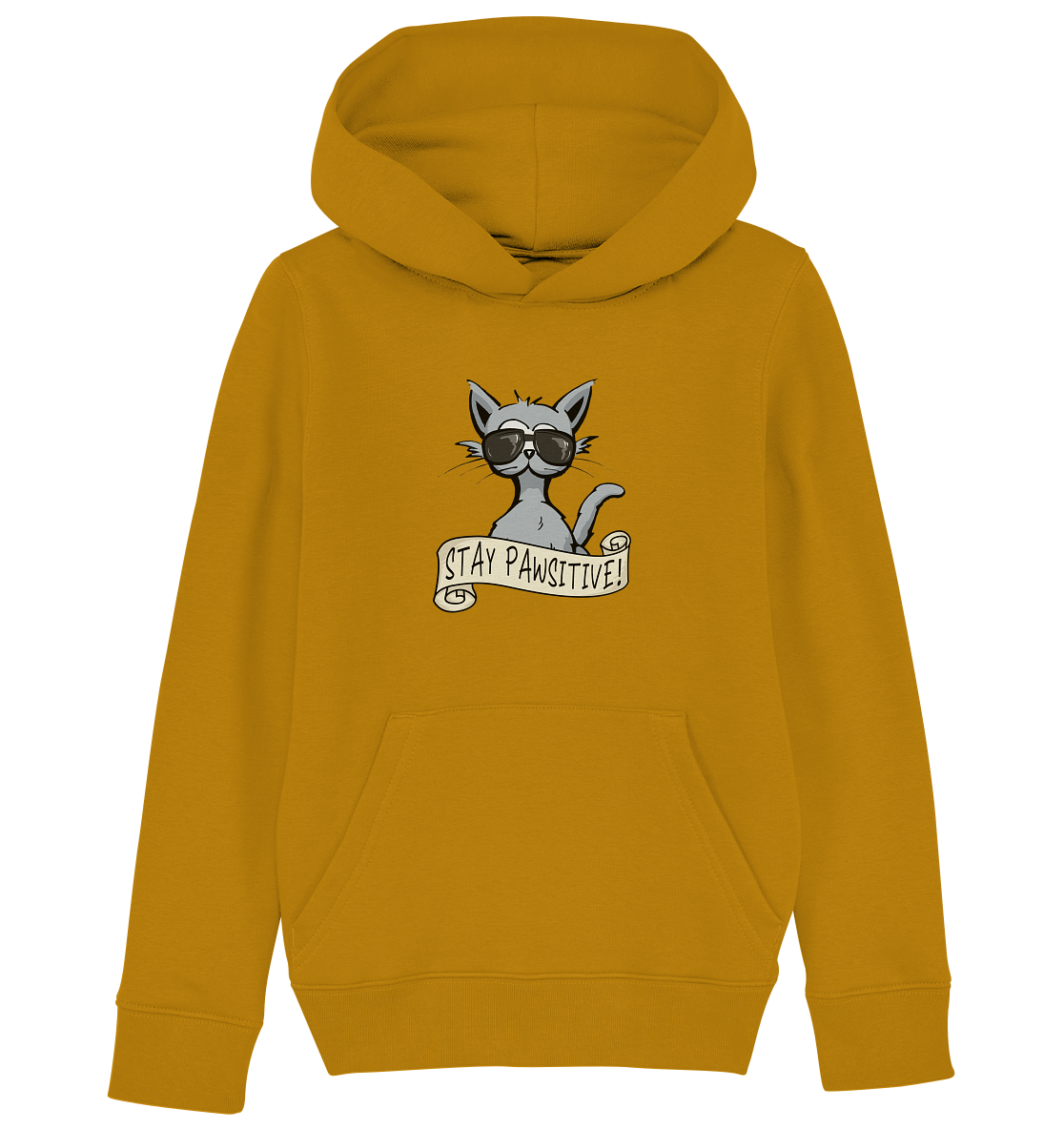 Stay Pawsitive Bleib lässig Hipster Katze - Kids Organic Hoodie