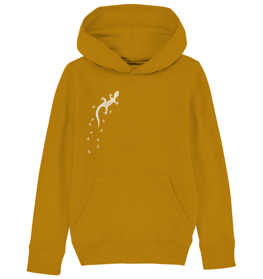 Gecko Eidechse Silhouette hell - Kids Organic Hoodie