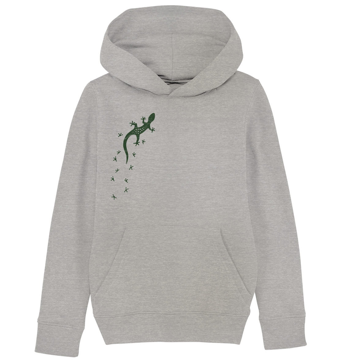 Gecko Eidechse Silhouette dunkel - Kids Organic Hoodie