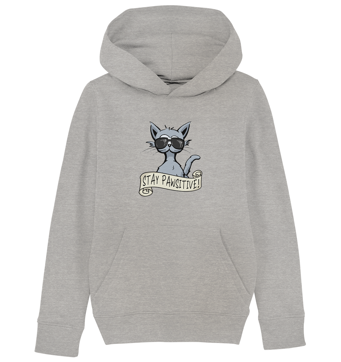 Stay Pawsitive Bleib lässig Hipster Katze - Kids Organic Hoodie