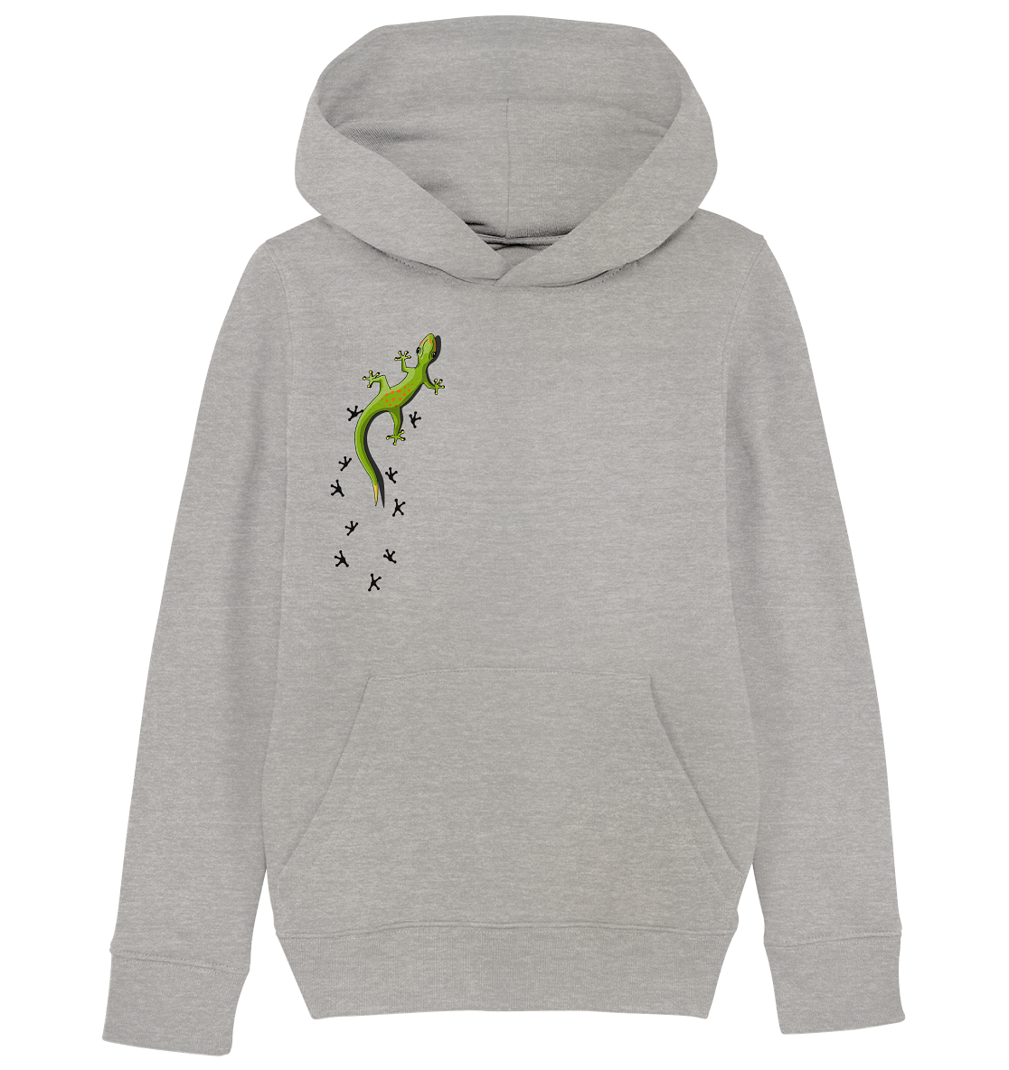 Kletternder Gecko mit Spuren - Kids Organic Hoodie