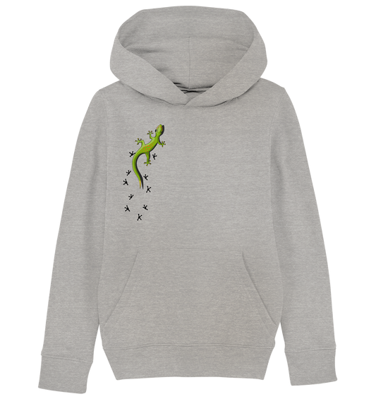 Kletternder Gecko mit Spuren - Kids Organic Hoodie