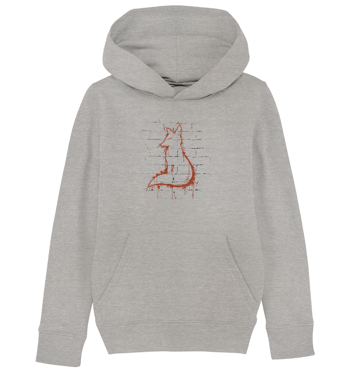 Street Art Fuchs Silhouette - Kids Organic Hoodie