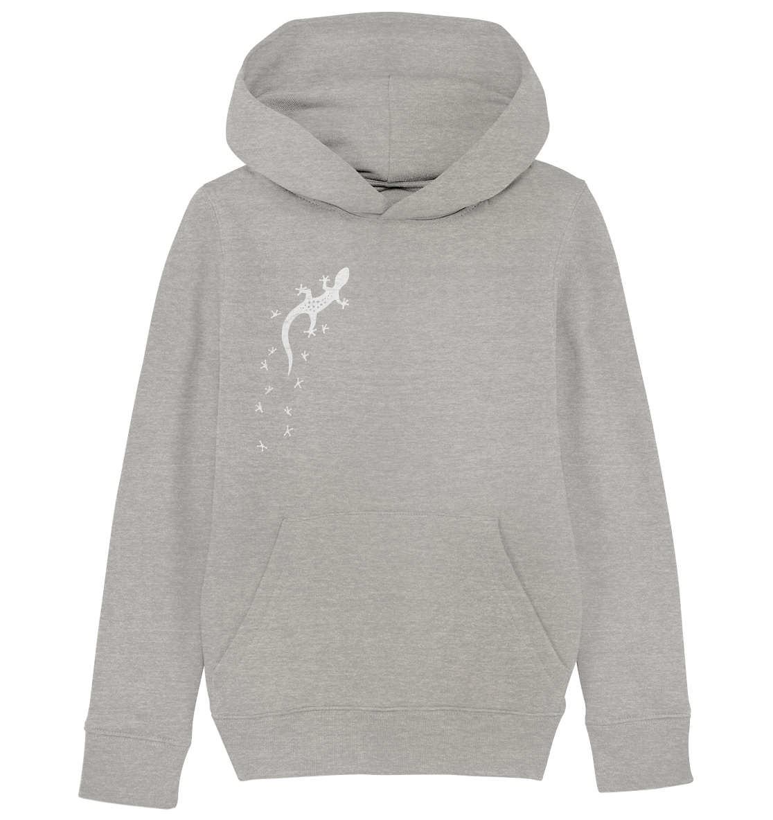 Gecko Eidechse Silhouette hell - Kids Organic Hoodie