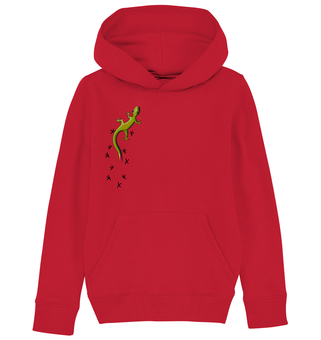Kletternder Gecko mit Spuren - Kids Organic Hoodie