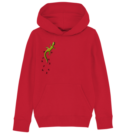 Kletternder Gecko mit Spuren - Kids Organic Hoodie