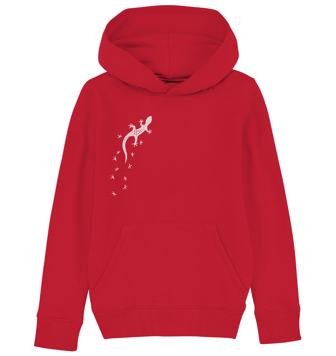 Gecko Eidechse Silhouette hell - Kids Organic Hoodie
