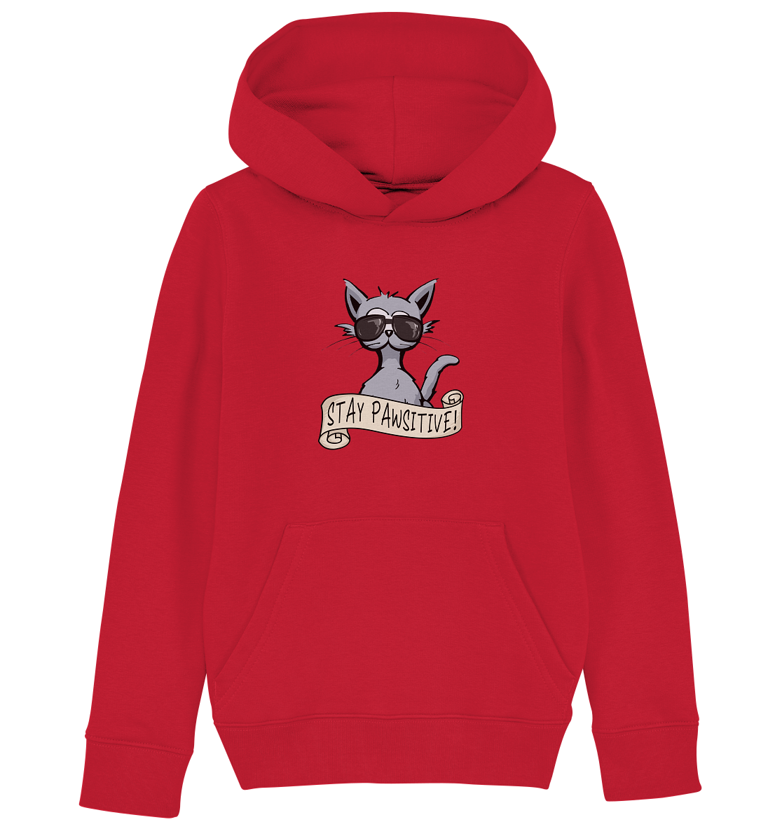 Stay Pawsitive Bleib lässig Hipster Katze - Kids Organic Hoodie