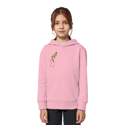Kletternder Gecko mit Spuren - Kids Organic Hoodie