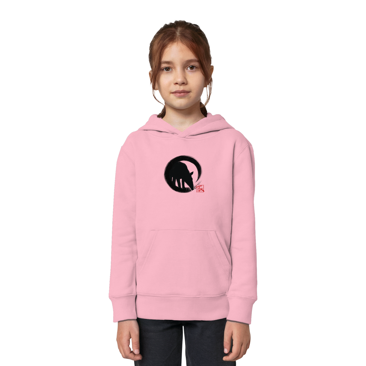 Zen Tapir im japanischen Enso Kreis - Kids Organic Hoodie