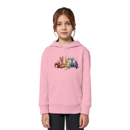 Regenbogen Tiere für Freundschaft, Toleranz und Vielfalt - Kids Organic Hoodie