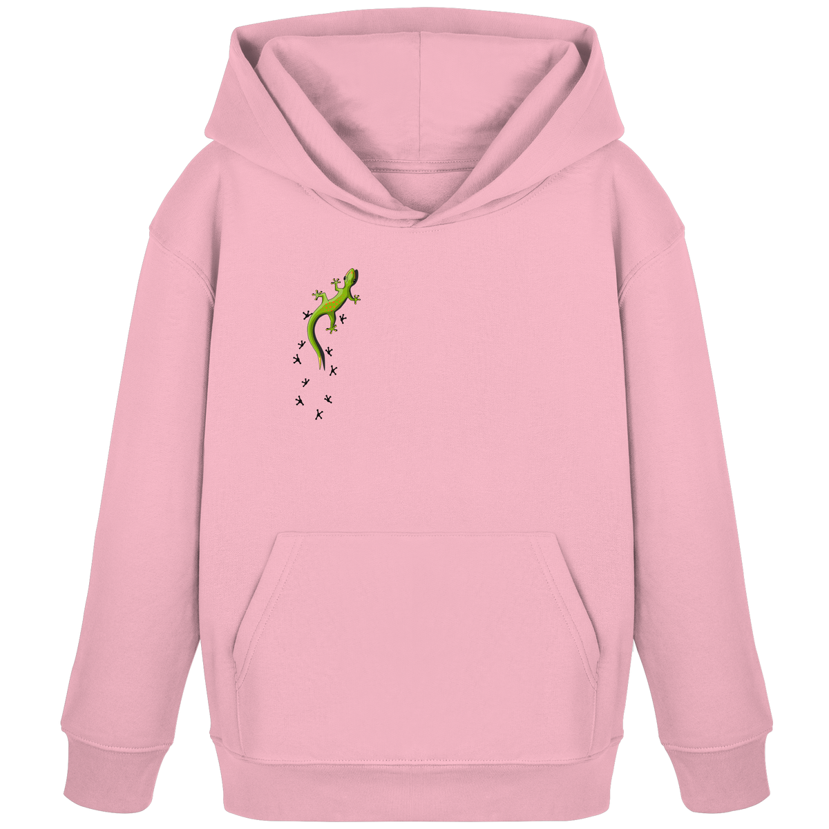 Kletternder Gecko mit Spuren - Kids Organic Hoodie