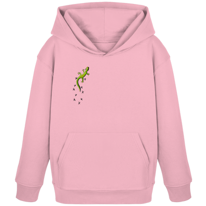 Kletternder Gecko mit Spuren - Kids Organic Hoodie