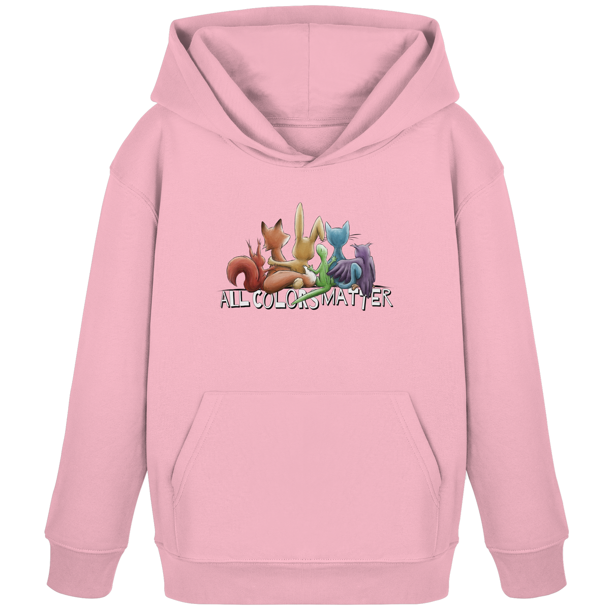 All Colors Matter! Regenbogen Tiere für Vielfalt - Kids Organic Hoodie