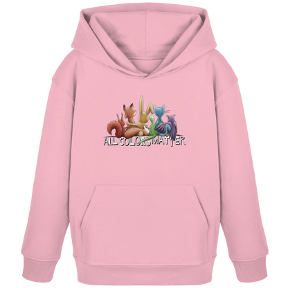 All Colors Matter! Regenbogen Tiere für Vielfalt - Kids Organic Hoodie