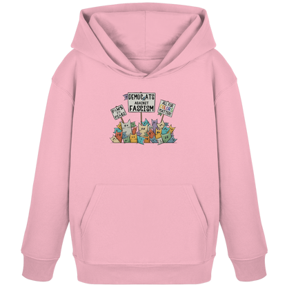 Demo-Katzen gegen Faschismus und für Vielfalt - Kids Organic Hoodie