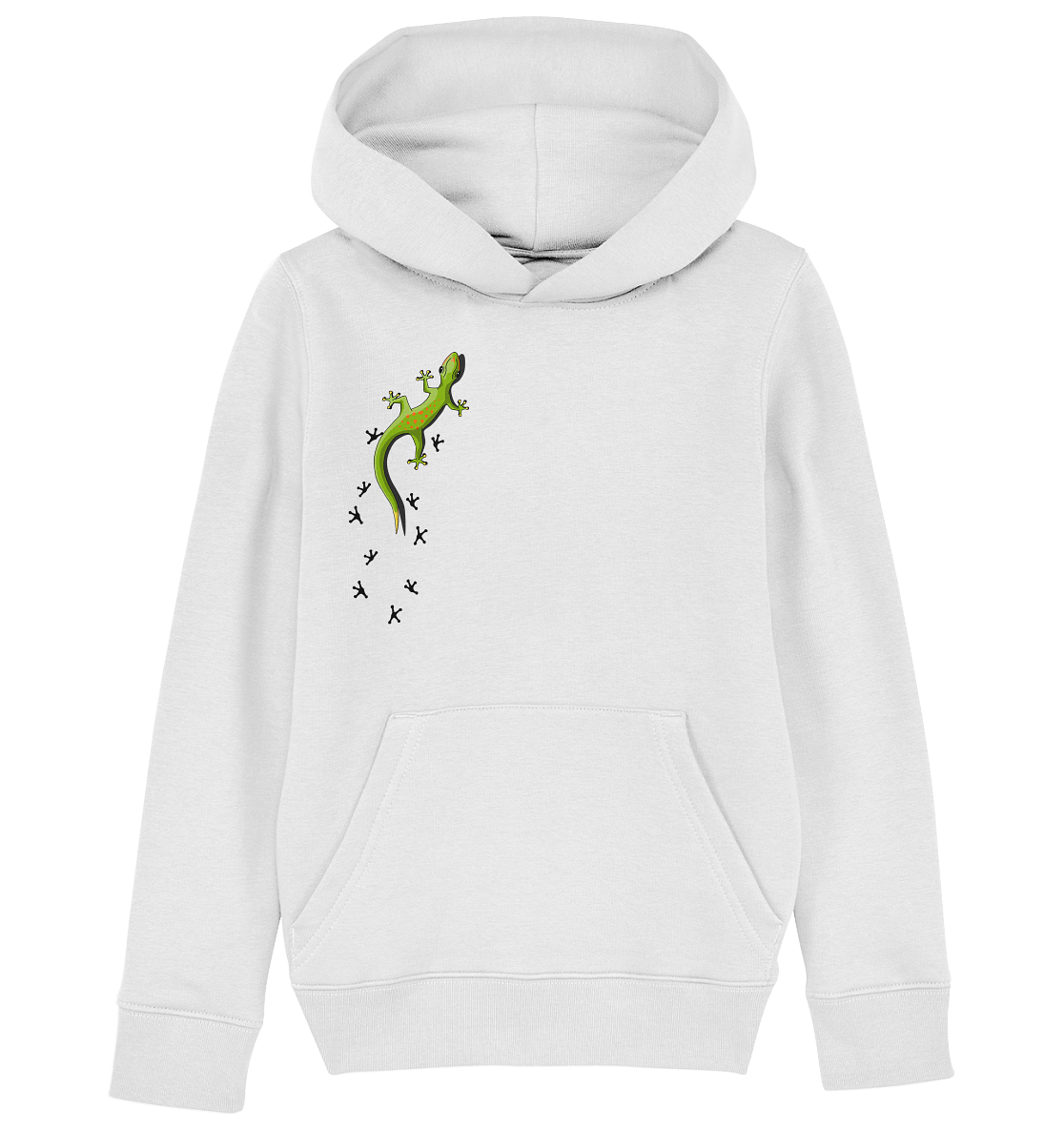 Kletternder Gecko mit Spuren - Kids Organic Hoodie