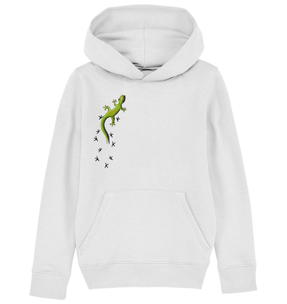 Kletternder Gecko mit Spuren - Kids Organic Hoodie