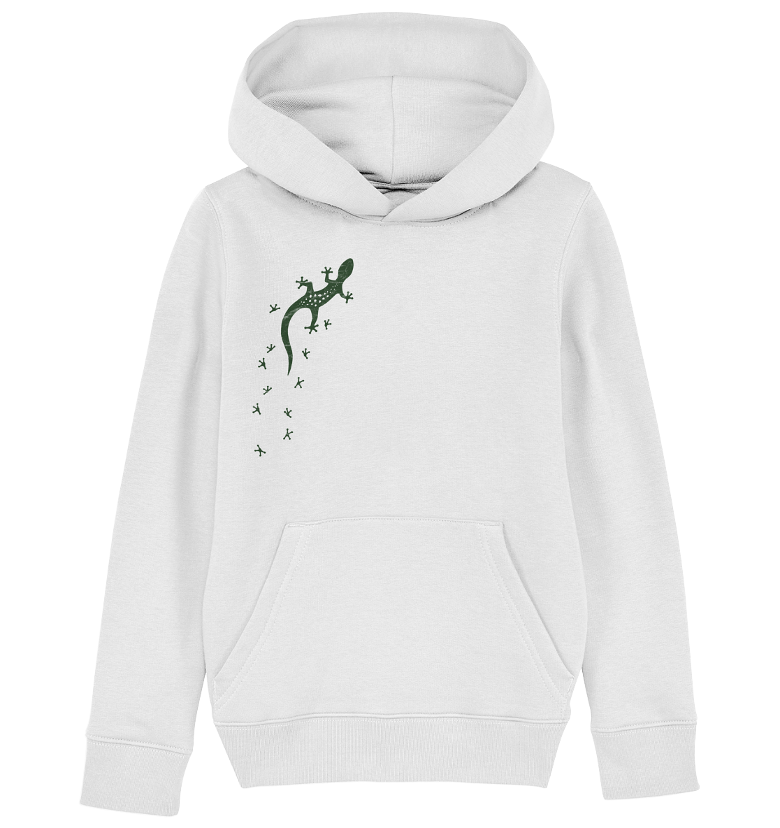 Gecko Eidechse Silhouette dunkel - Kids Organic Hoodie