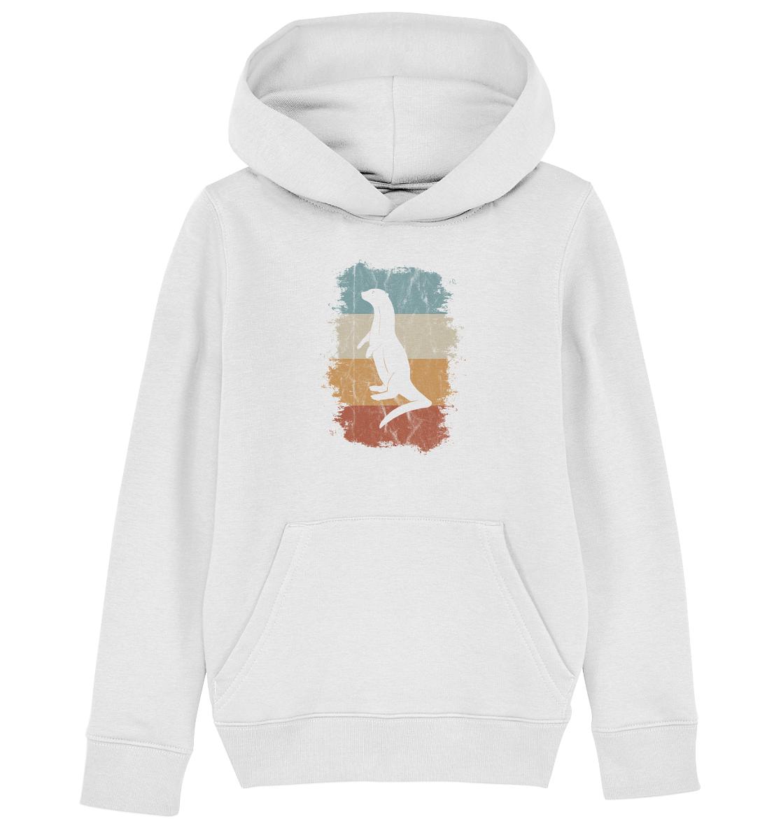 Retro Otter Fischotter Silhouette - Kids Organic Hoodie