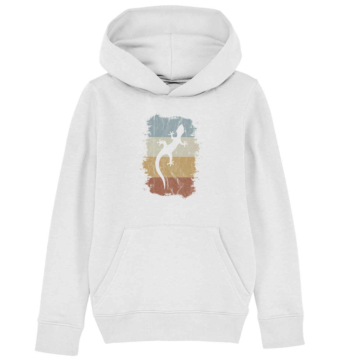Retro Gecko Salamander Silhouette - Kids Organic Hoodie