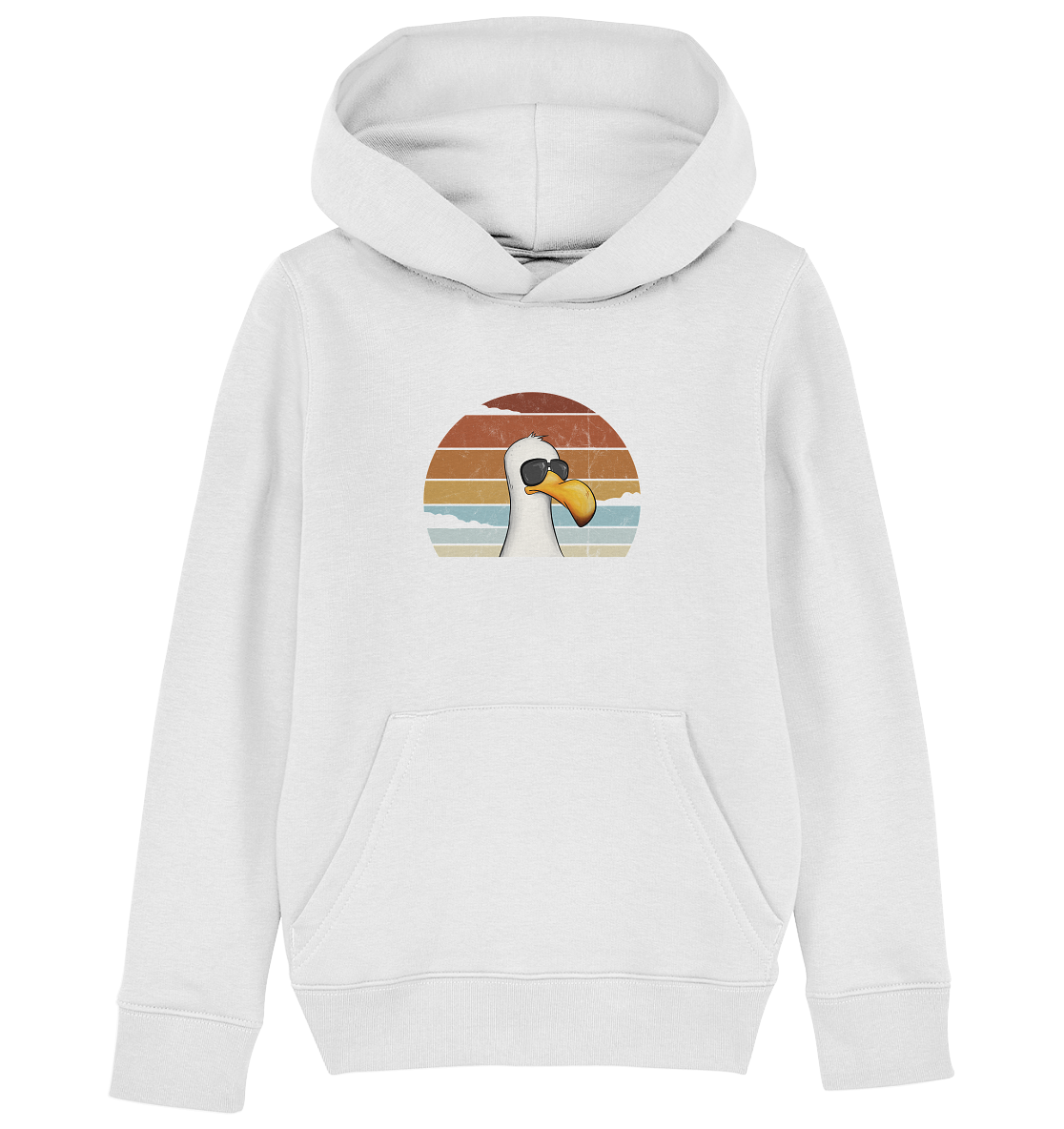 Cool lässige Retro Möwe - Kids Organic Hoodie