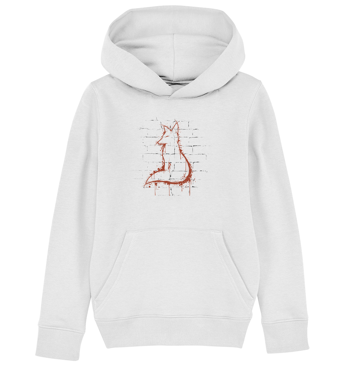 Street Art Fuchs Silhouette - Kids Organic Hoodie