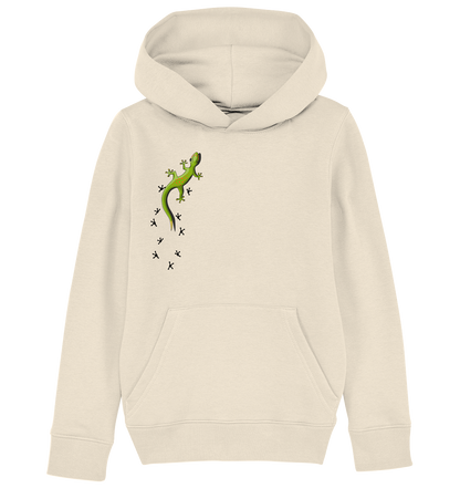 Kletternder Gecko mit Spuren - Kids Organic Hoodie