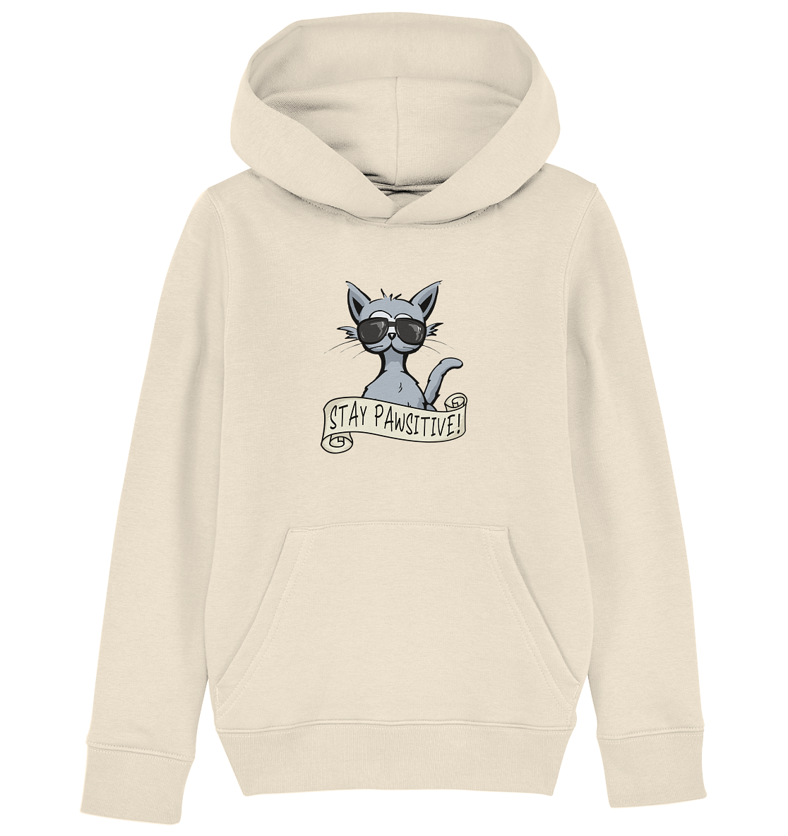 Stay Pawsitive Bleib lässig Hipster Katze - Kids Organic Hoodie