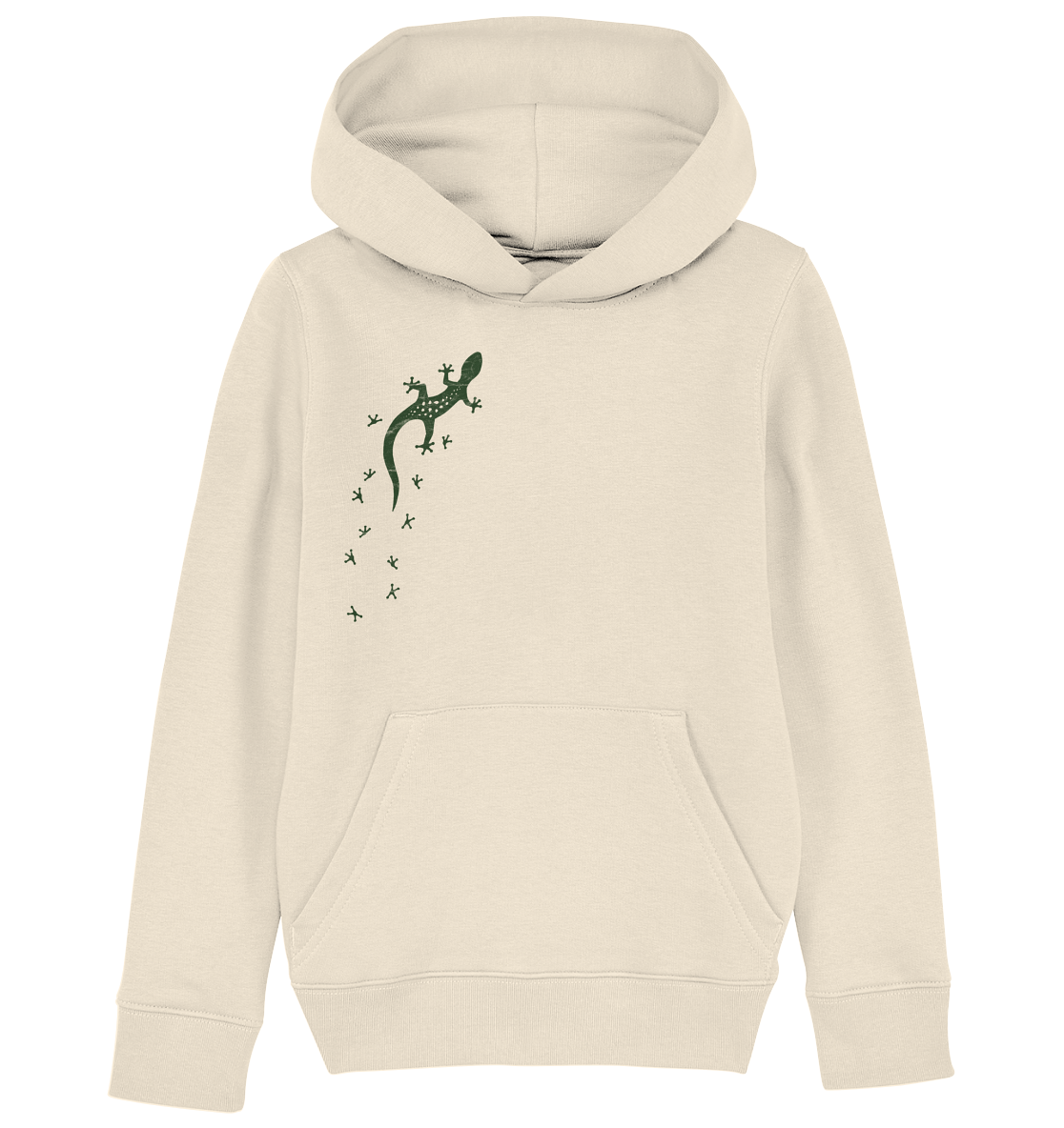 Gecko Eidechse Silhouette dunkel - Kids Organic Hoodie