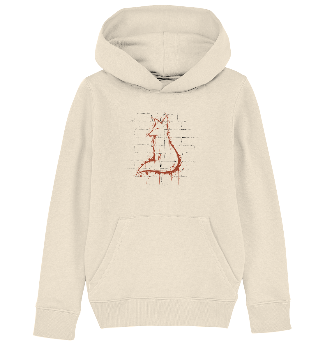 Street Art Fuchs Silhouette - Kids Organic Hoodie
