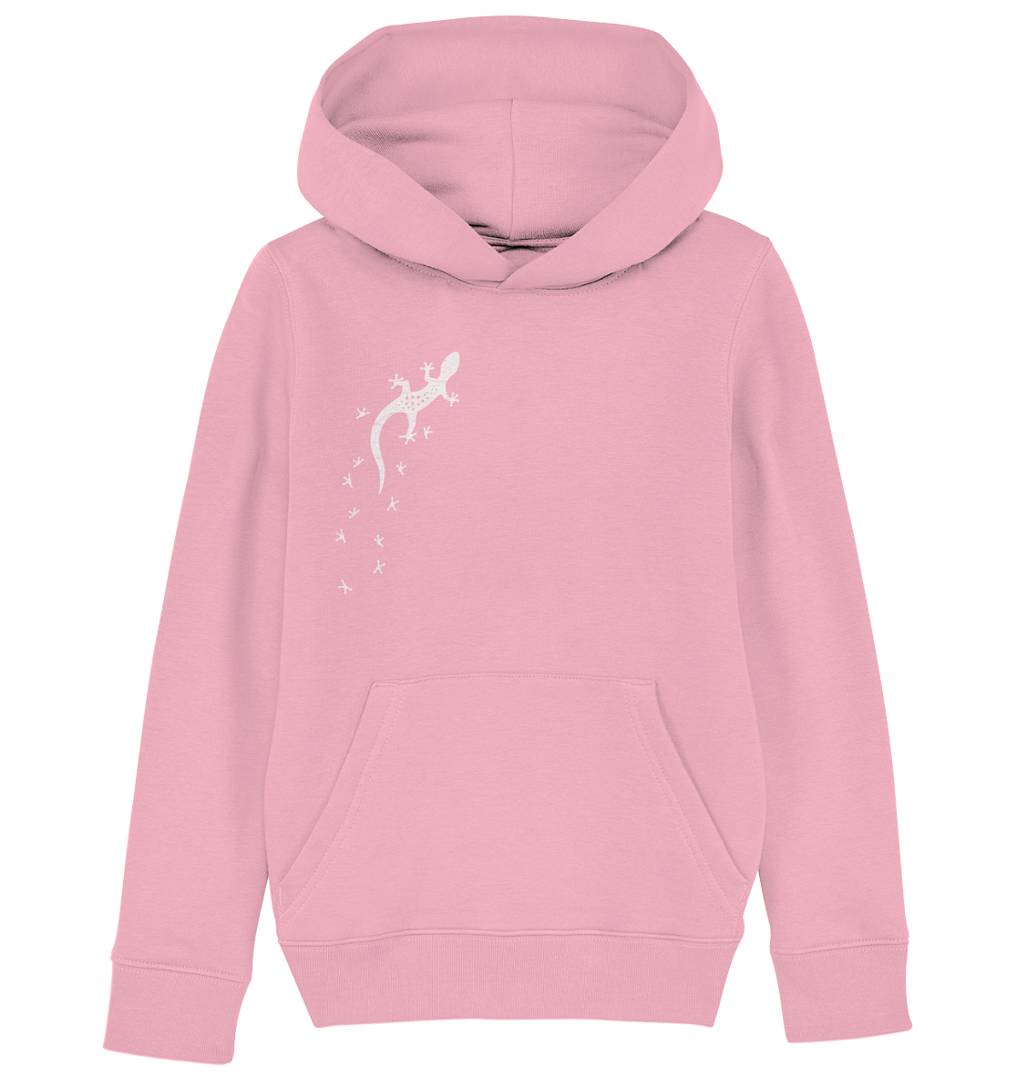 Gecko Eidechse Silhouette hell - Kids Organic Hoodie