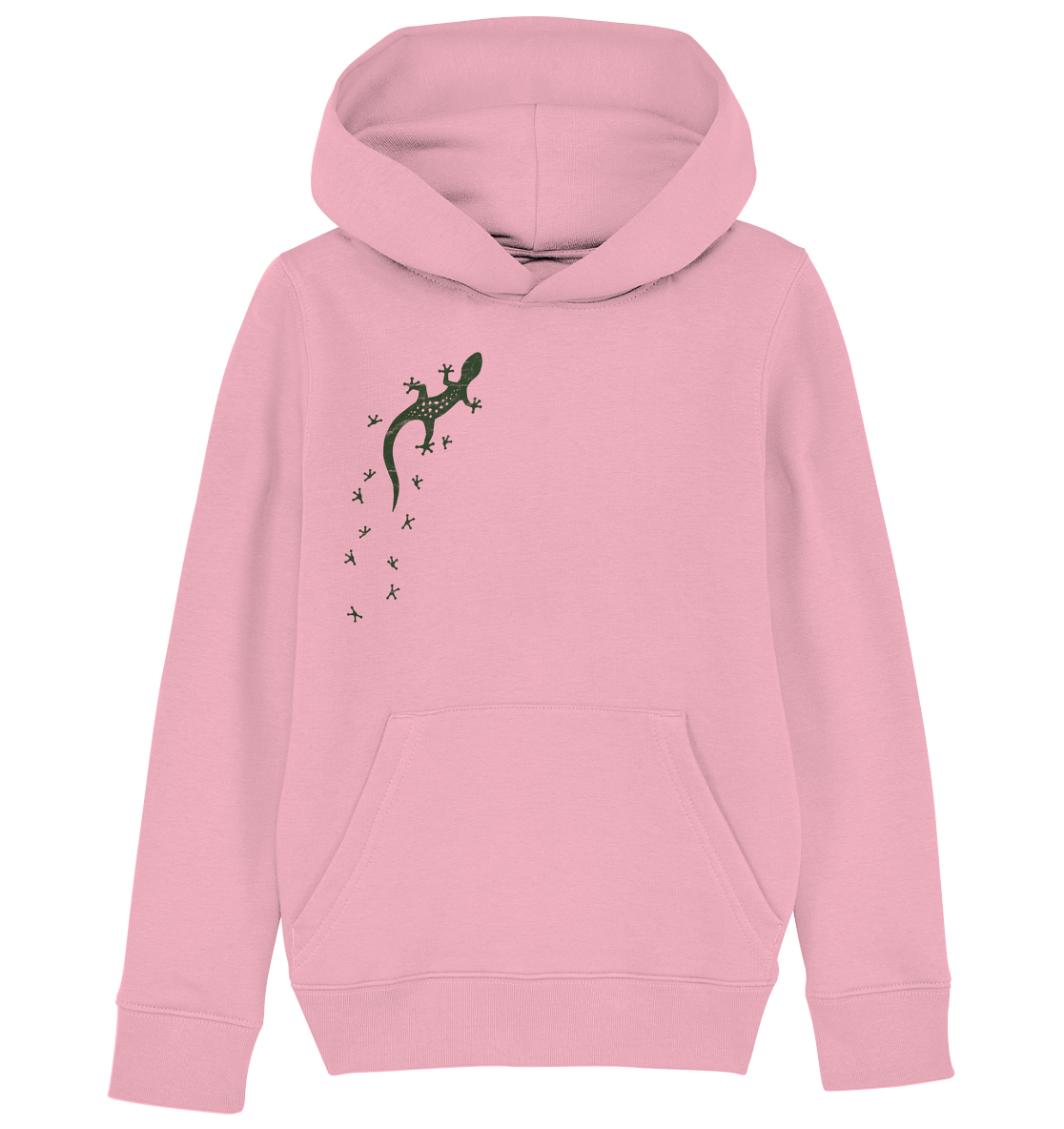 Gecko Eidechse Silhouette dunkel - Kids Organic Hoodie