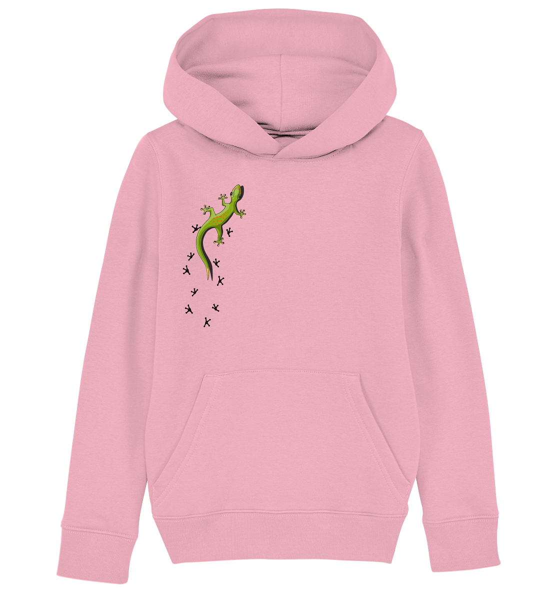 Kletternder Gecko mit Spuren - Kids Organic Hoodie