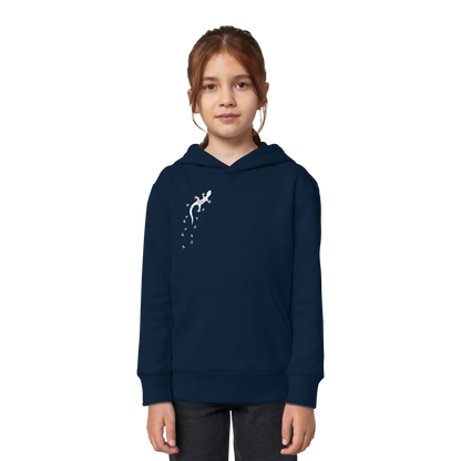 Gecko Eidechse Silhouette hell - Kids Organic Hoodie