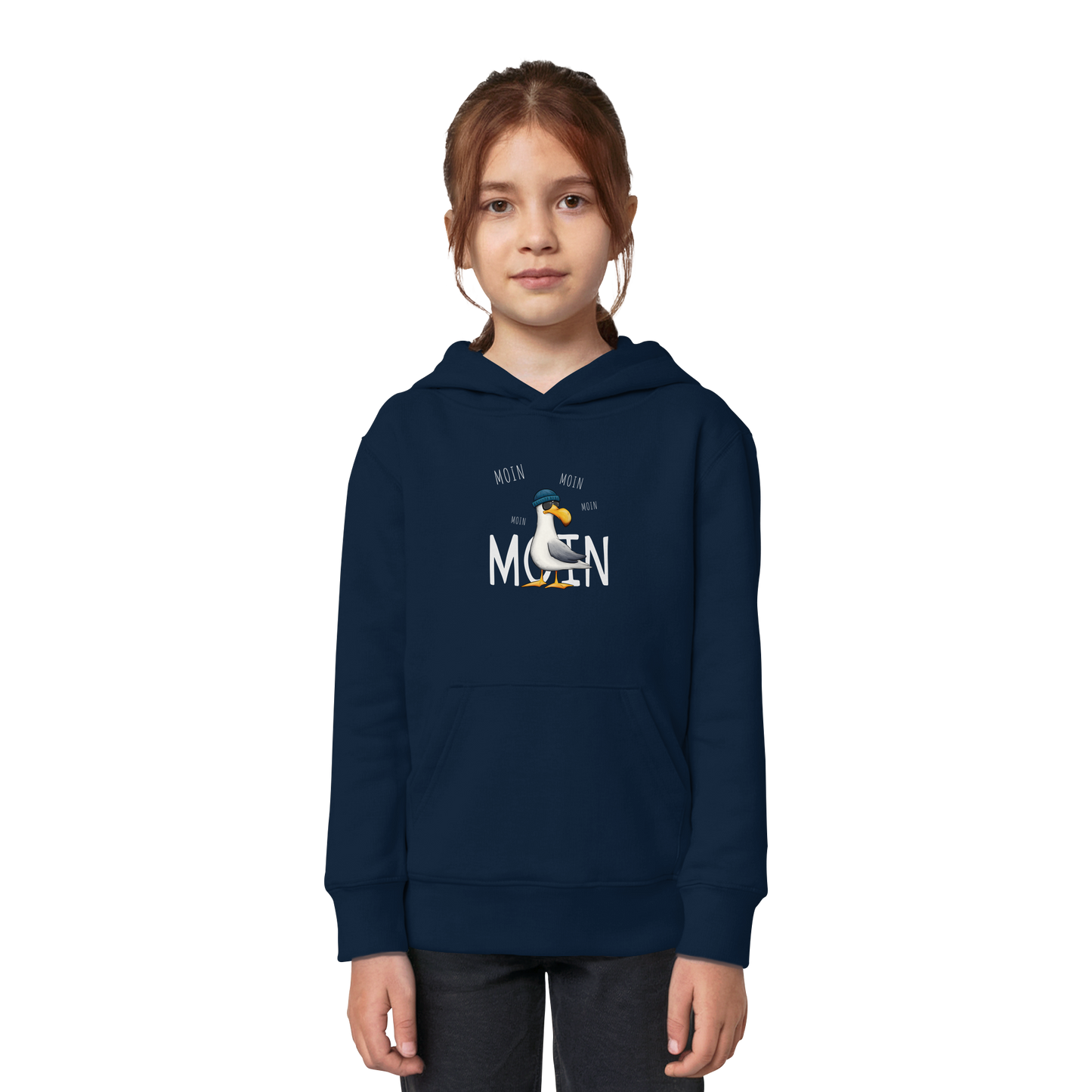 Moin Moin Lässige Hipster Möwe  - Kids Organic Hoodie