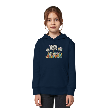 Demo-Katzen gegen Faschismus und für Vielfalt - Kids Organic Hoodie