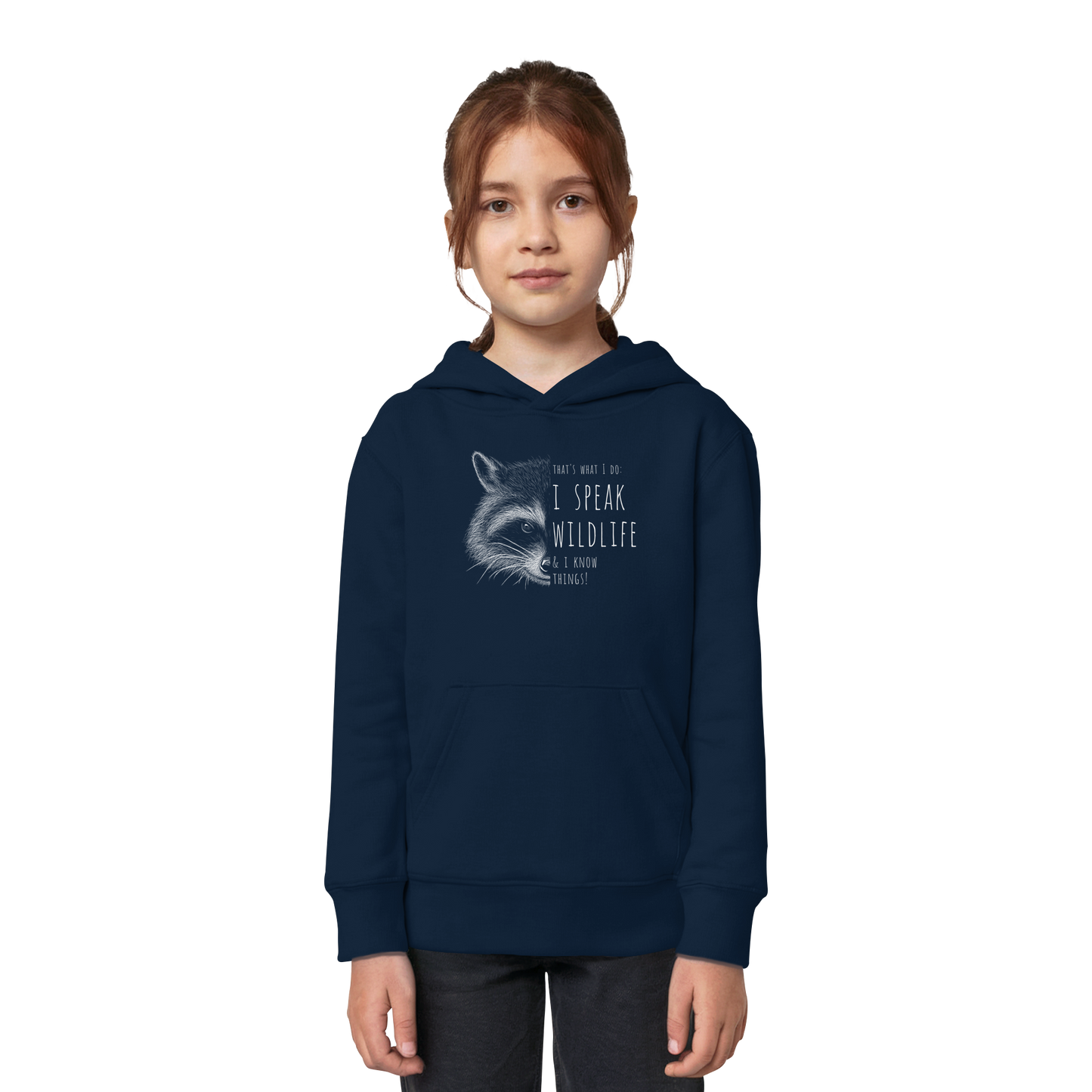 I Speak Wildlife And I Know Waschbär - Kids Organic Hoodie