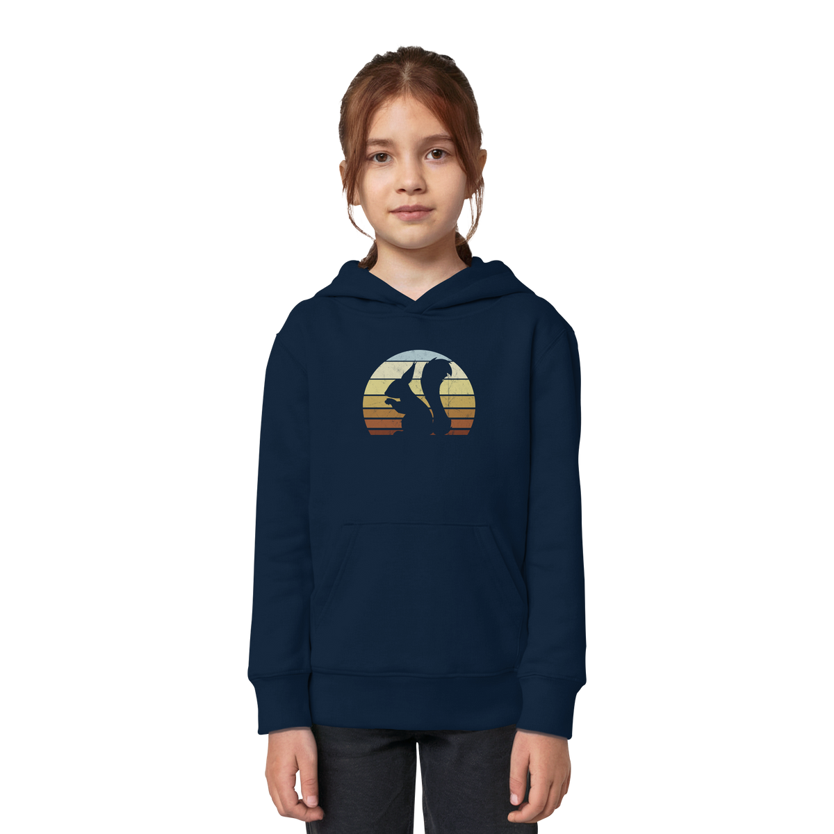 Retro Eichhörnchen Silhouette - Kids Organic Hoodie