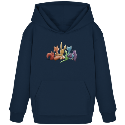 Regenbogen Tiere für Freundschaft, Toleranz und Vielfalt - Kids Organic Hoodie