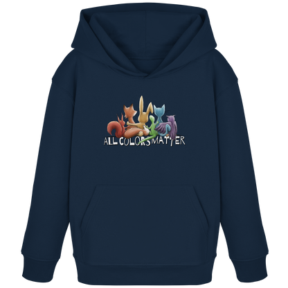 All Colors Matter! Regenbogen Tiere für Vielfalt - Kids Organic Hoodie