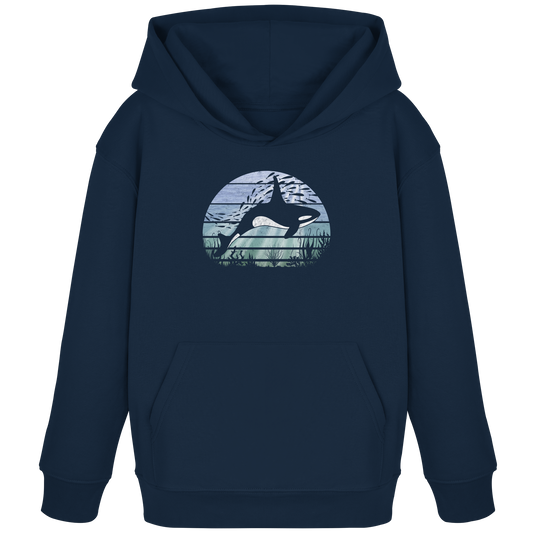 Retro Tiefsee Schwertwal Orca - Kids Organic Hoodie