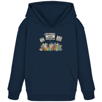 Demo-Katzen gegen Faschismus und für Vielfalt - Kids Organic Hoodie